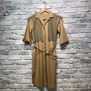 Vintage Vicky Vaughn Junior Khaki Dress